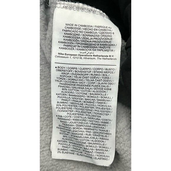 Nike Air Gray Colorblock Sweatpants Joggers Mens Size Large Zip Pocket - Picture 9 of 9